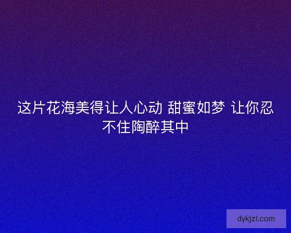 这片花海美得让人心动 甜蜜如梦 让你忍不住陶醉其中